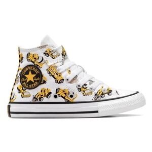Converse CTAS High Tops Yellow Construction Trucks Designs Kids NEW Size 1